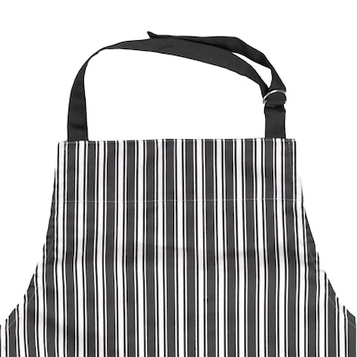 Better Houseware Adjustable Striped Apron, Black (BTH1685E)