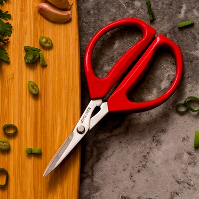 Joyce Chen Deluxe Unlimited Stainless Steel Kitchen Scissor, Dark Navy/Red, 2/Pack (KCHZ06801)