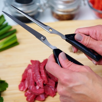 Joyce Chen Deluxe Unlimited Stainless Steel Kitchen Scissor, Dark Navy/Red, 2/Pack (KCHZ06801)