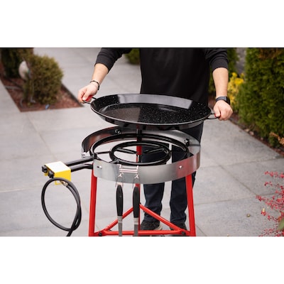 Ringg Outdoor Enameled Carbon Steel 18 in. Frying Pan, Black (PP18)