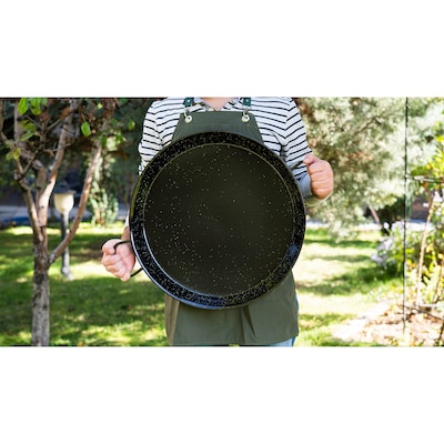 Ringg Outdoor Enameled Carbon Steel 20 in. Frying Pan, Black (PP20)