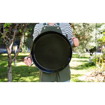 Ringg Outdoor Enameled Carbon Steel 22 in. Frying Pan, Black (PP22)