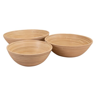LEXA by Joyce Chen Bamboo Bowl Set, 3-Piece, Natural (LX3BSS-NTL)