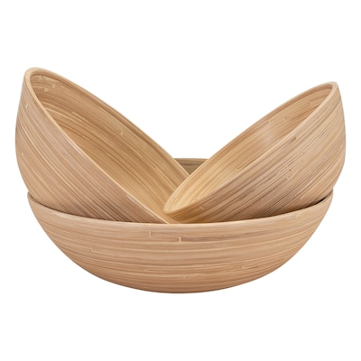 LEXA by Joyce Chen Bamboo Bowl Set, 3-Piece, Natural (LX3BSS-NTL)