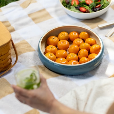 LEXA by Joyce Chen 12-In. Bamboo Fruit Bowl, Navy (LX12FRB-NVY)