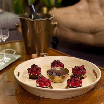 LEXA by Joyce Chen 16-In. Bamboo Serving Tray with Cutout Handles (LX16HST-NTL)