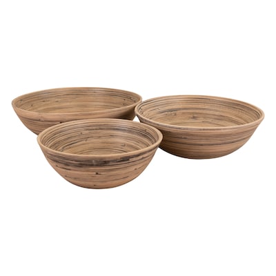 LEXA by Joyce Chen Bamboo Bowl Set, 3-Piece, Black/Natural (LX3BSS-BKB)