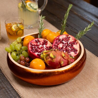 LEXA by Joyce Chen 12-In. Bamboo Fruit Bowl, Copper (LX12FRB-CPR)