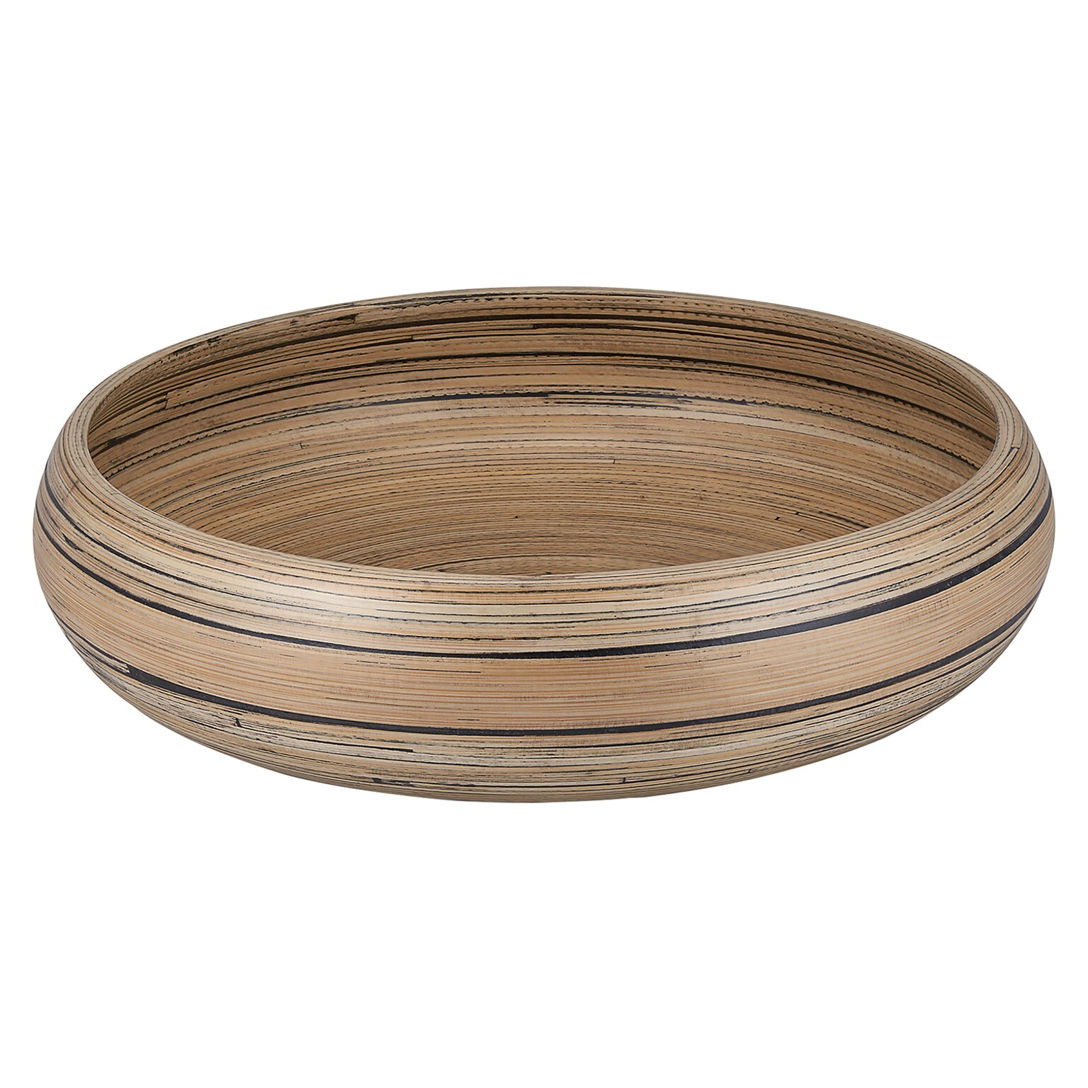 LEXA by Joyce Chen 12-In. Bamboo Fruit Bowl, Black/Natural (LX12FRB-BKB)