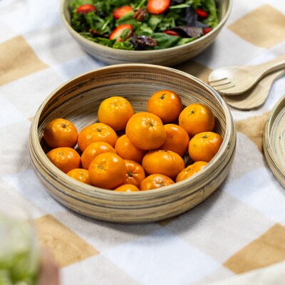 LEXA by Joyce Chen 12-In. Bamboo Fruit Bowl, Black/Natural (LX12FRB-BKB)
