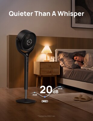 Dreo 9" Oscillating Pedestal Fan, 9-Speed, Black (DRHPF023)