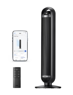 Dreo 36 Oscillating Tower Fan, 8-Speed, Black (DRHTF013S)