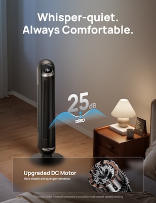 Dreo 36" Oscillating Tower Fan, 8-Speed, Black (DRHTF013S)