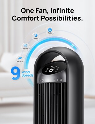 Dreo 36" Oscillating Tower Fan, 8-Speed, Black (DRHTF013S)