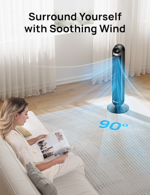 Dreo 36" Oscillating Tower Fan, 8-Speed, Black (DRHTF013S)
