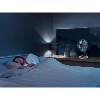 Rowenta Turbo Silence Table Fan 12" Oscillating Pedestal Fan, 5-Speed, Black (VU2660U2)