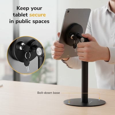 Mount-It! Universal Anti-Theft Tablet Countertop Stand, Holds Up to 2.2 lbs., Black, (MI-3891)