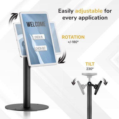 Mount-It! Universal Anti-Theft Tablet Countertop Stand, Holds Up to 2.2 lbs., Black, (MI-3891)