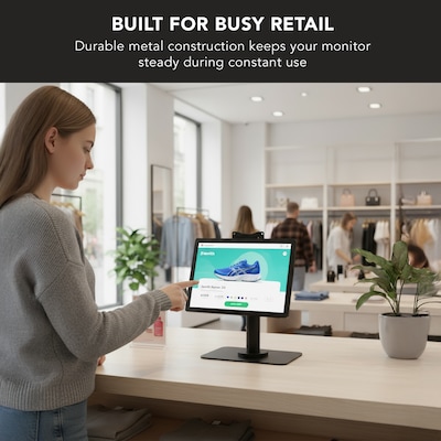Mount-It! Point-of-Sale Monitor Stand for Monitors up to 32", Holds up to 33 lbs., Black, (MI-3800)