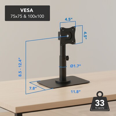 Mount-It! Point-of-Sale Monitor Stand for Monitors up to 32", Holds up to 33 lbs., Black, (MI-3800)