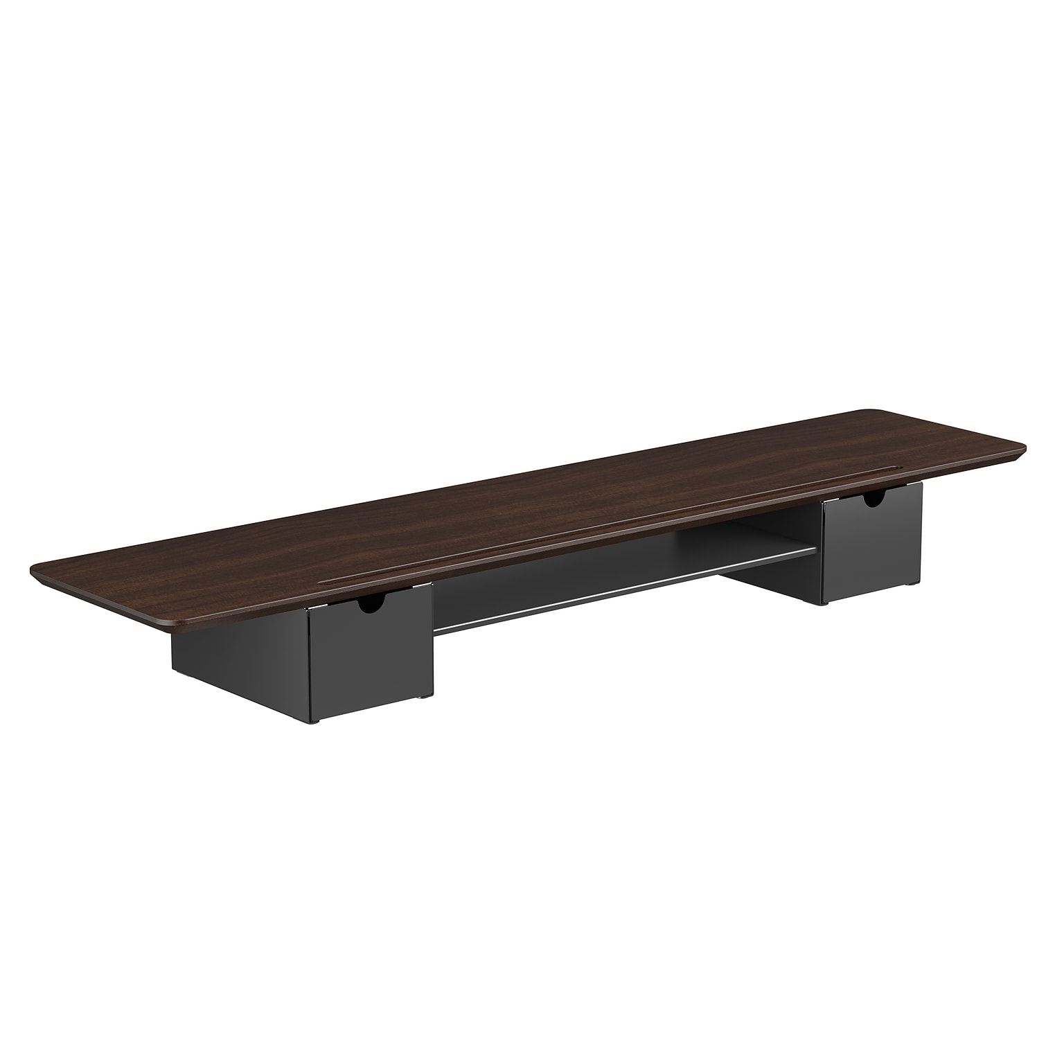 Mount-It! Extra Wide Monitor Riser with Drawers and Shelf, Holds up to 66 lbs., Dark Brown, (MI-7367)