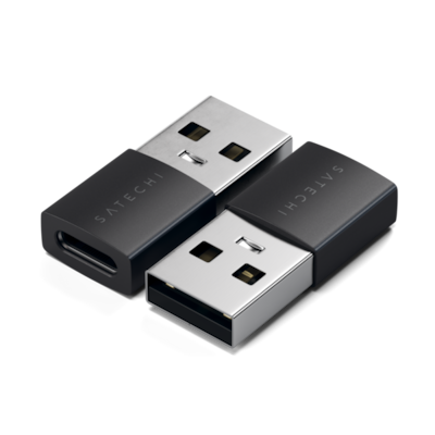 Satechi USB-A to USB-C Adapter, Space Black, 2/Pack (ST-A2TAUCC)
