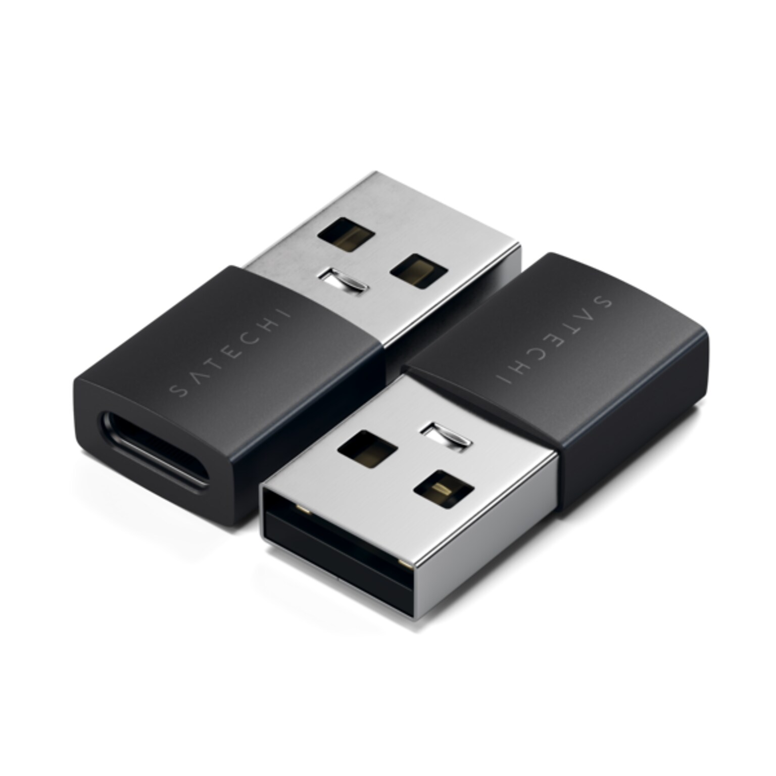 Satechi USB-A to USB-C Adapter, Space Black, 2/Pack (ST-A2TAUCC)