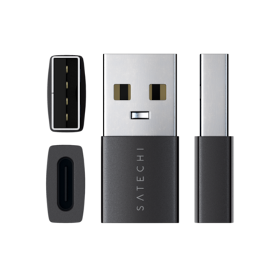 Satechi USB-A to USB-C Adapter, Space Black, 2/Pack (ST-A2TAUCC)