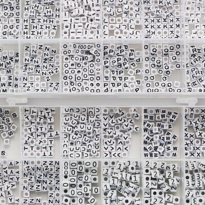 S&S Letter & Number Bead Craft Kit, 2050/Pack (BE1412)