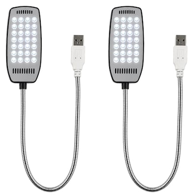 Excello Brands USB LED Flexible Light, Black, 2/Pack (USB-LED-LG-BK-2)
