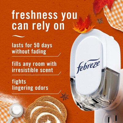 Febreze Plug In Scented Oil Warmer Refill, Pumpkin Roll Scent, 1.75 oz., 2/Pack (34262)