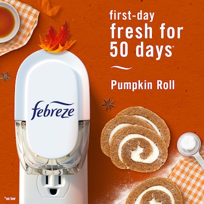 Febreze Plug In Scented Oil Warmer Refill, Pumpkin Roll Scent, 1.75 oz., 2/Pack (34262)