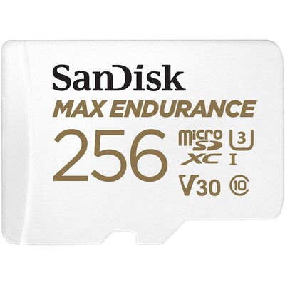 SanDisk MAX ENDURANCE 256GB microSDXC Memory Card with Adapter, Class 10, U3, V30 (SDSQQVR-256G-GN6I