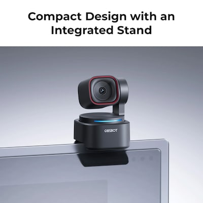 OBSBOT Tiny 3 Lite AI-Powered Spatial Audio 4K PTZ Webcam, Black (OWB-2410-CE)