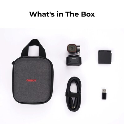 OBSBOT Tiny 2 AI-Powered PTZ 4K Webcam, Black (OWB-2204-CE)