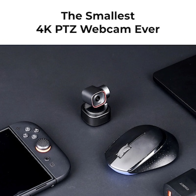 OBSBOT Tiny 3 AI-Powered Spatial Audio 4K PTZ Webcam, Black (OWB-2409-CE)