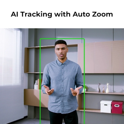 OBSBOT Tiny 3 AI-Powered Spatial Audio 4K PTZ Webcam, Black (OWB-2409-CE)