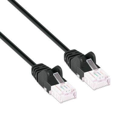 Intellinet Network Solutions 1 ft. CAT-6/UTP Slim Network Patch Cable, Black (742443)