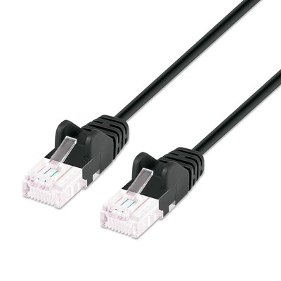 Intellinet Network Solutions 1 ft. CAT-6/UTP Slim Network Patch Cable, Black (742443)