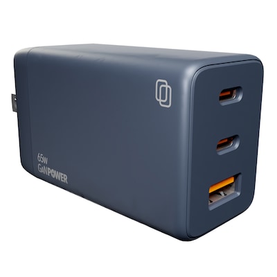 cellhelmet 3-Port GaN USB-C/A Wall Charger, 65W, Gunmetal Gray (PB-221)