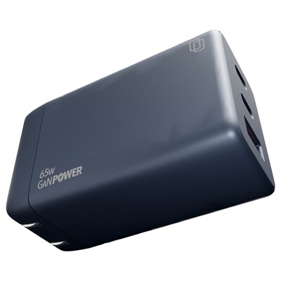 cellhelmet 3-Port GaN USB-C/A Wall Charger, 65W, Gunmetal Gray (PB-221)