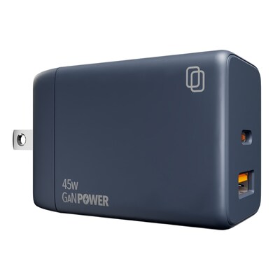 cellhelmet Dual-Port GaN USB-C/A Wall Charger, 45W, Gunmetal Gray (PB-220)