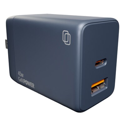 cellhelmet Dual-Port GaN USB-C/A Wall Charger, 45W, Gunmetal Gray (PB-220)