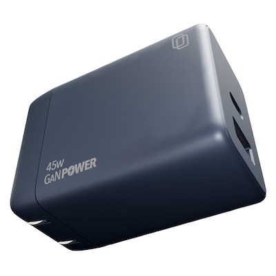 cellhelmet Dual-Port GaN USB-C/A Wall Charger, 45W, Gunmetal Gray (PB-220)