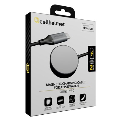 cellhelmet Magnetic MiFi Certified Wireless Charger for Apple Watch, 5W, Gray (PW-231)