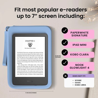 Strapsicle Silicone Clutch Sleeve for Select Kindle and Kobo E-Readers, Bondi Blue (CLUTCH1-BOND)