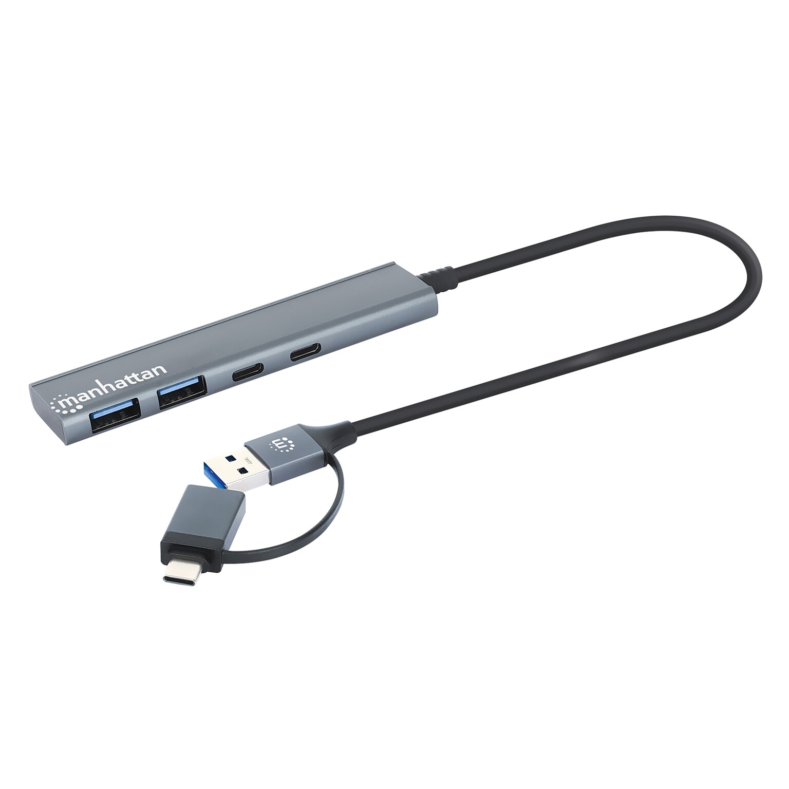 Manhattan 4-Port Universal USB-C 3.0/USB-A Combo Hub (181075)