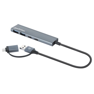Manhattan 4-Port Universal USB-C 3.0/USB-A Combo Hub (181075)