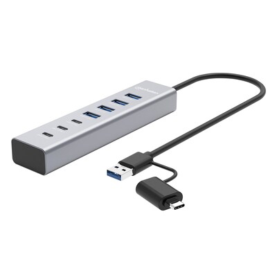 Manhattan 7-Port Universal USB-C 3.0/USB-A Combo Hub (181136)