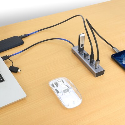 Manhattan 7-Port Universal USB-C 3.0/USB-A Combo Hub (181136)